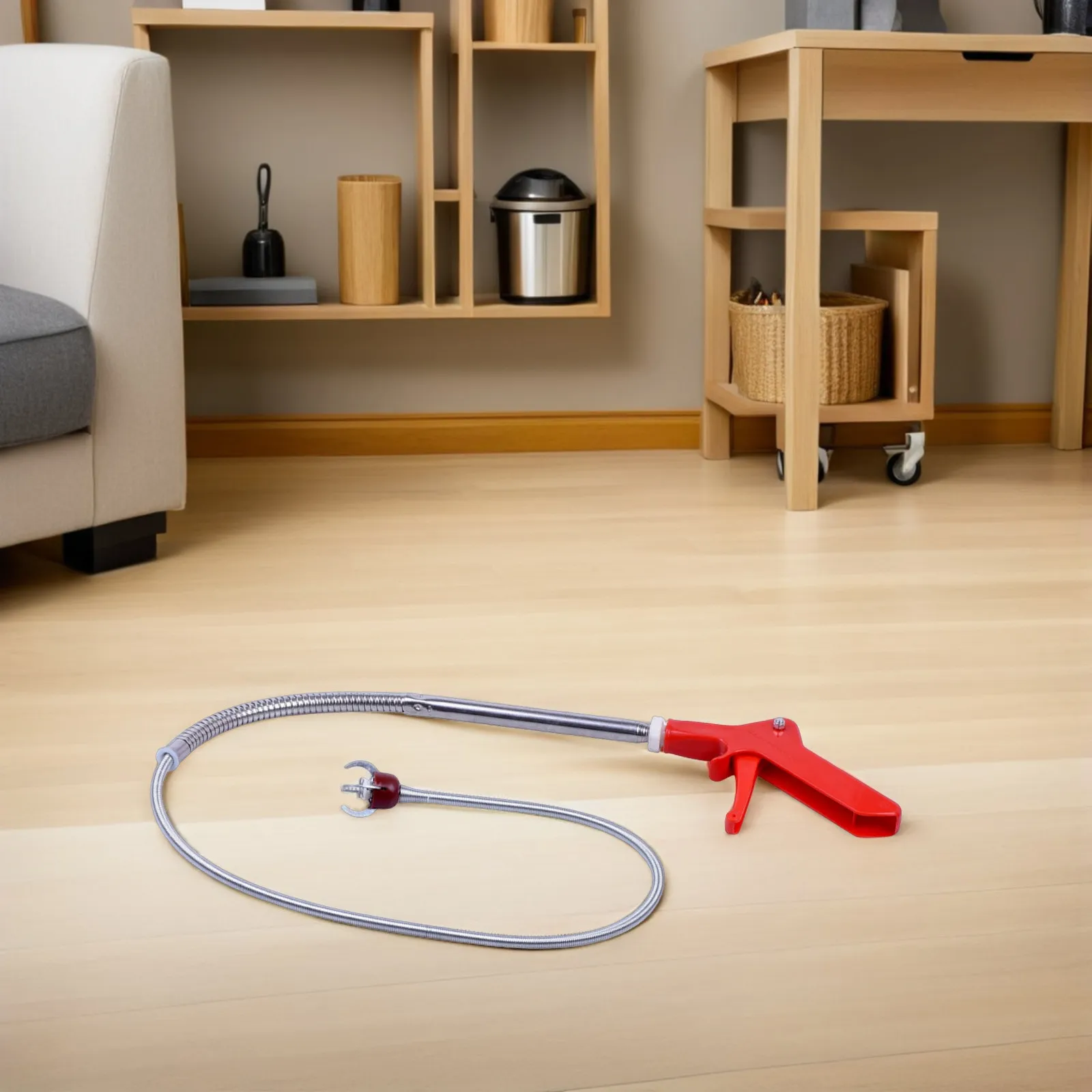 

Гибкий удлиненный захват-приспособление 51 дюйм для удаления засоров в унитазах и канализации, для очистки от волос, тряпок, остатков еды