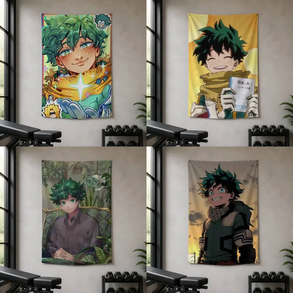 Izuku Midoriya Decorative Hanging Flag with Grommets for Garage Bedroom Dorm Wall Decor