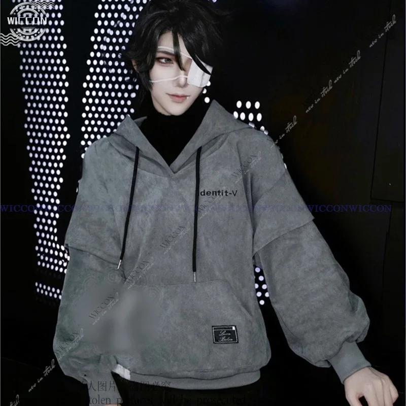 Luca Balsa Gioco Identità V Prigioniero Costume Cosplay Esports Felpa con cappuccio Uniformi giornaliere Luca Balsa Parrucca Uomo Halloween Party Cos Suit