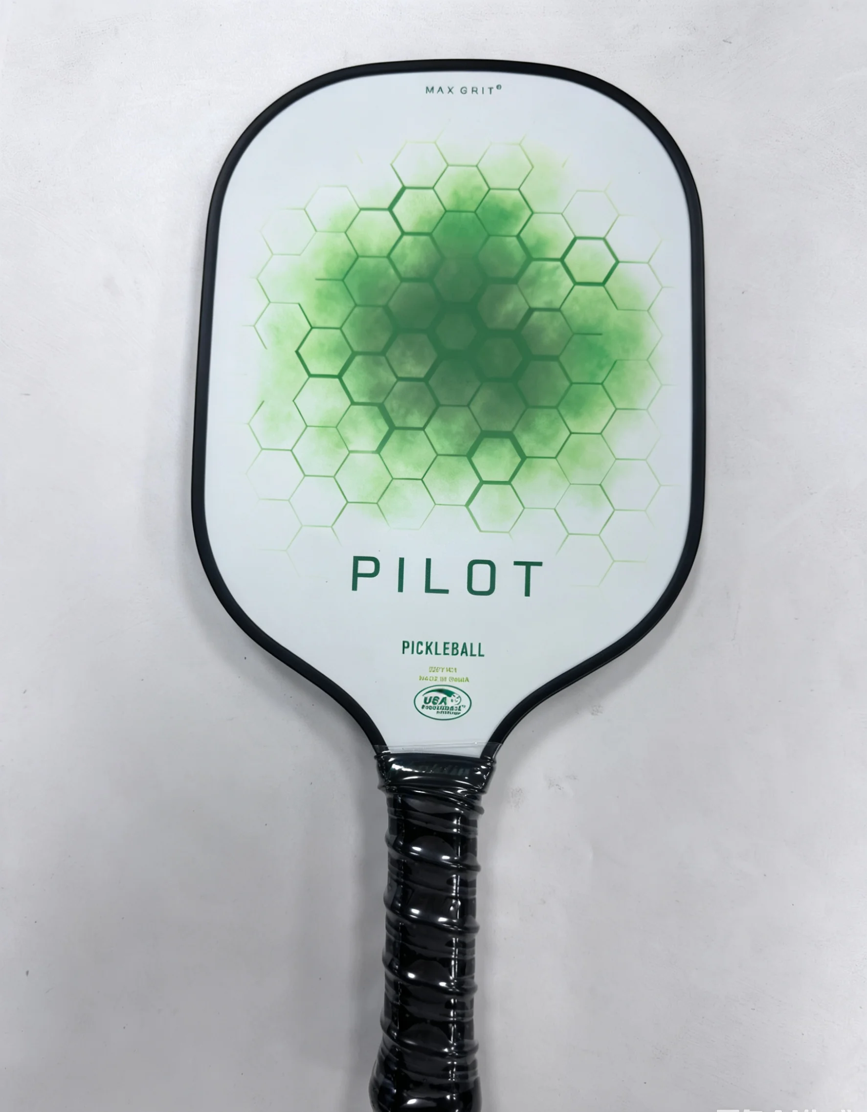 Green Pickleball Paddle Racket - 10MM Polypropylene Core Fiberglass Max Grip Surface Edge Guard for Sports Fitness