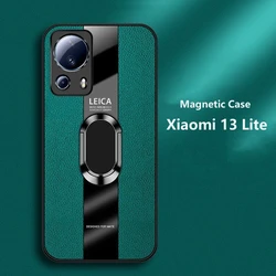 For Xiaomi 13 Lite Case Magnetic Ring Phone Cover For Xiaomi Mi 13 Lite 5G Luxury PU Leather Capa Silicone Shockproof Bumper