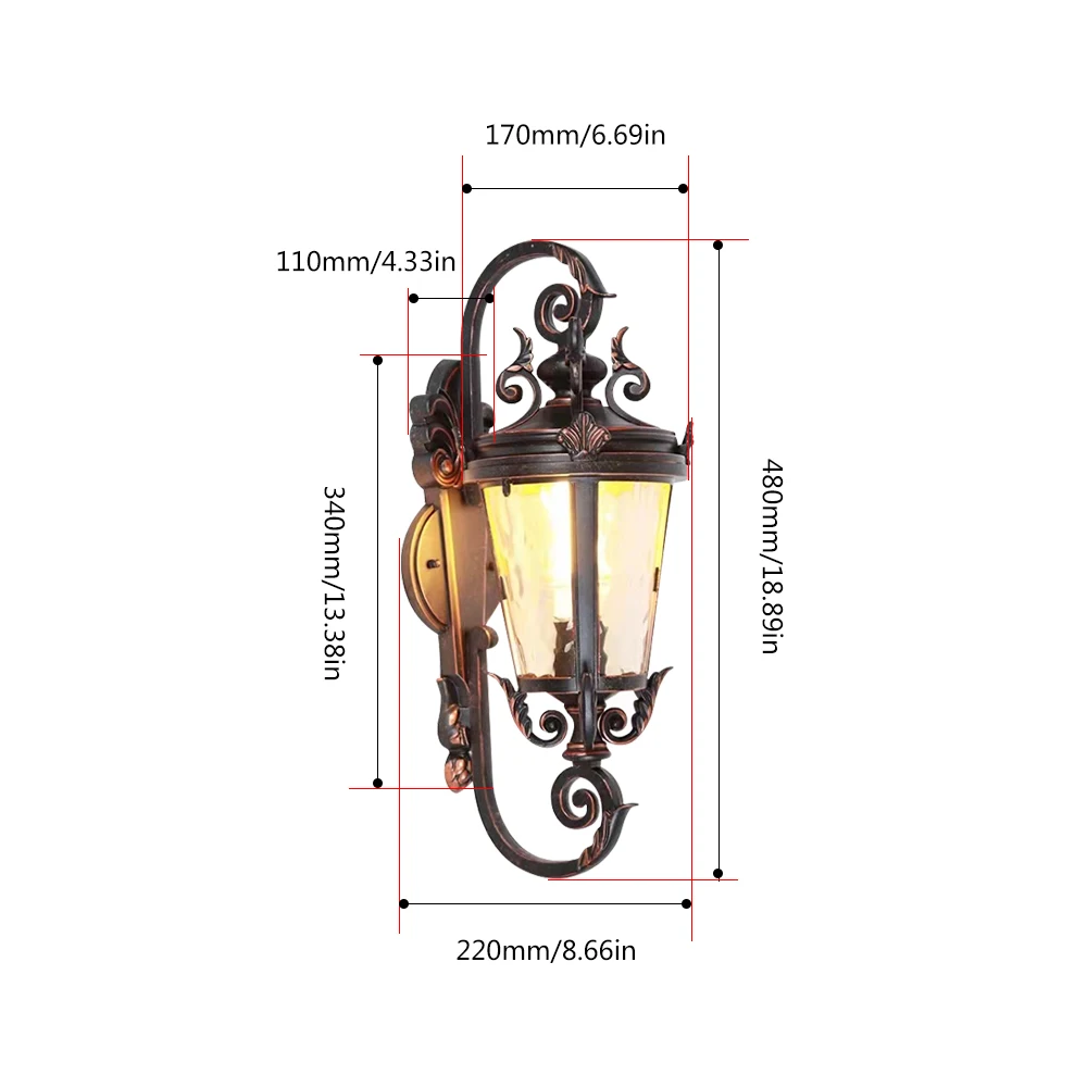 Outdoor Wall Sconce Light Vintage Garden Lamp Street Yard Lighting Outside lantern Luminarie for Balcony Porch Country House ﻿