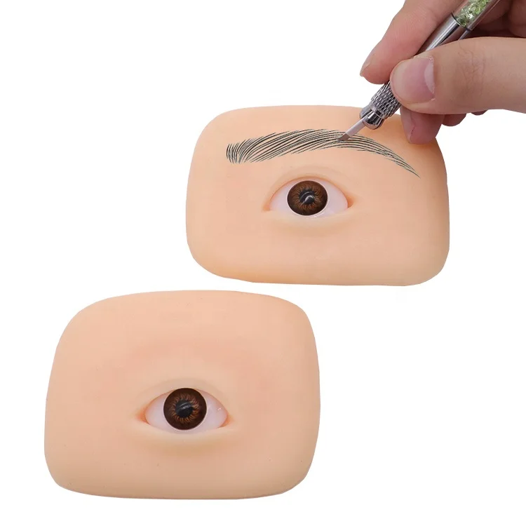 3D Lifelike Silicone Eye Practice Skin Microblading Tattoo Makeup Training Supplies