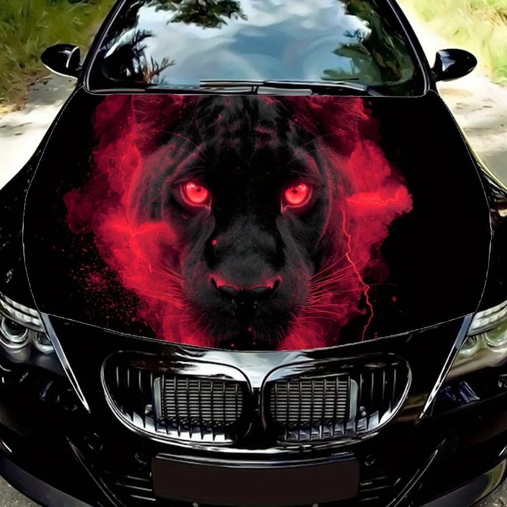 

Черная пантера с красными глазами, наклейка на капот двигателя автомобиля, наклейка Auto Art, наружное виниловое украшение автомобиля, подарок для любителей автомобилей, U