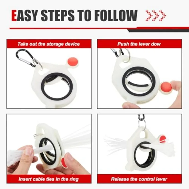 Plastic Cable Tie Organizer Holder Fluorescent Storage Plastic Cable Tie Portable Cable Tie Storage Key Chain Wiring Accessories image 5