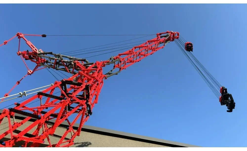 Street view modelo moc tijolos de construção guindaste máquina tecnologia blocos modulares presentes brinquedos natal diy conjuntos montagem feriados