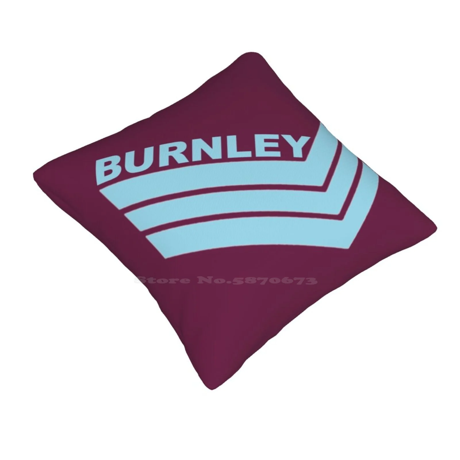 Burnley 80S Retro Funny Cute Decor Square Pillowcase Burnley Fc Burnley Football Club Turf Moor Claret And Blue Lancashire