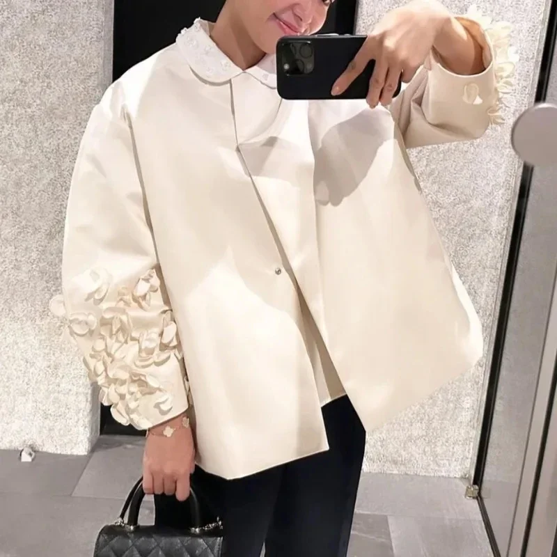 Long Sleeve Camisas Embroidery Floral Blusas Mujer Loose O-neck Shirts Blouses Japanese Ropa Spring 2024 Womens Clothing