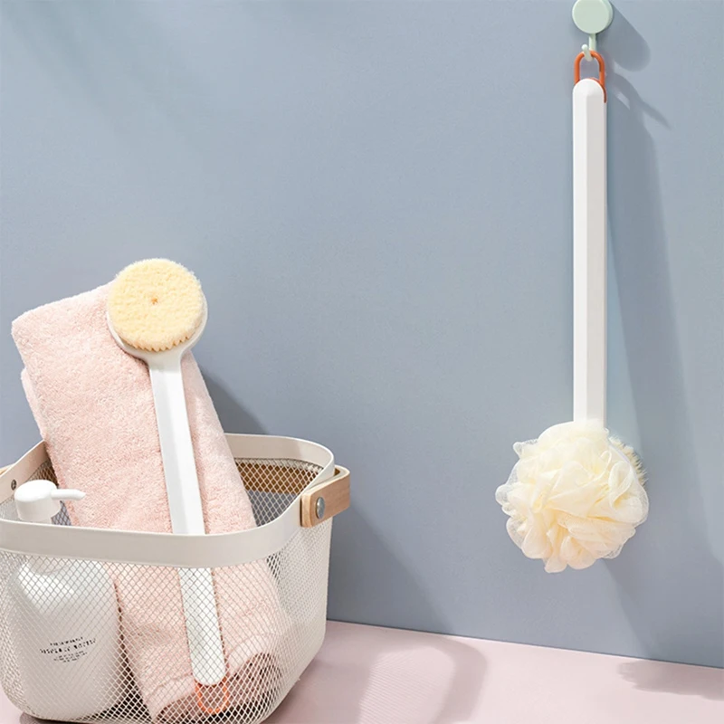 Инструмент для купания, щетка для ванной с длинной ручкой с мягкой шерстью, зернистость для трения с пеной