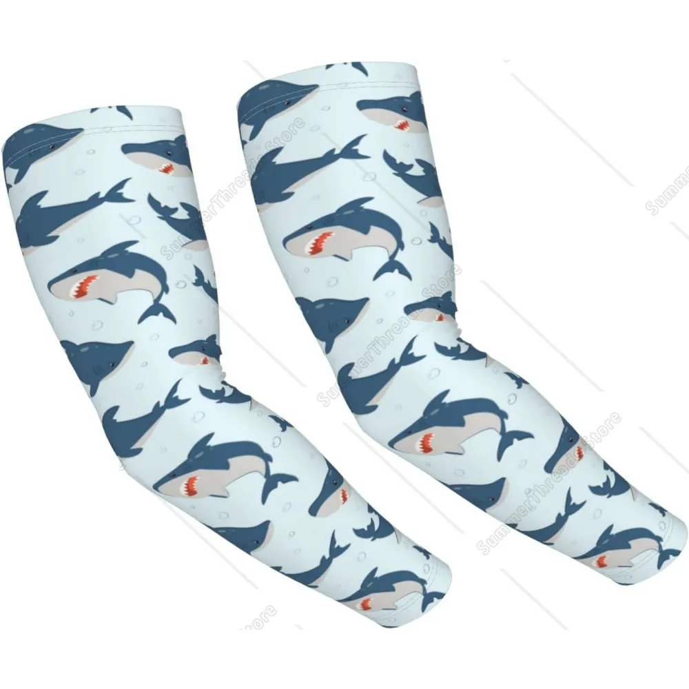 

Shark Shooter Sleeves for Women Men Gardening Cooling Arm Sleeves Cute Arm Cover Sleeve