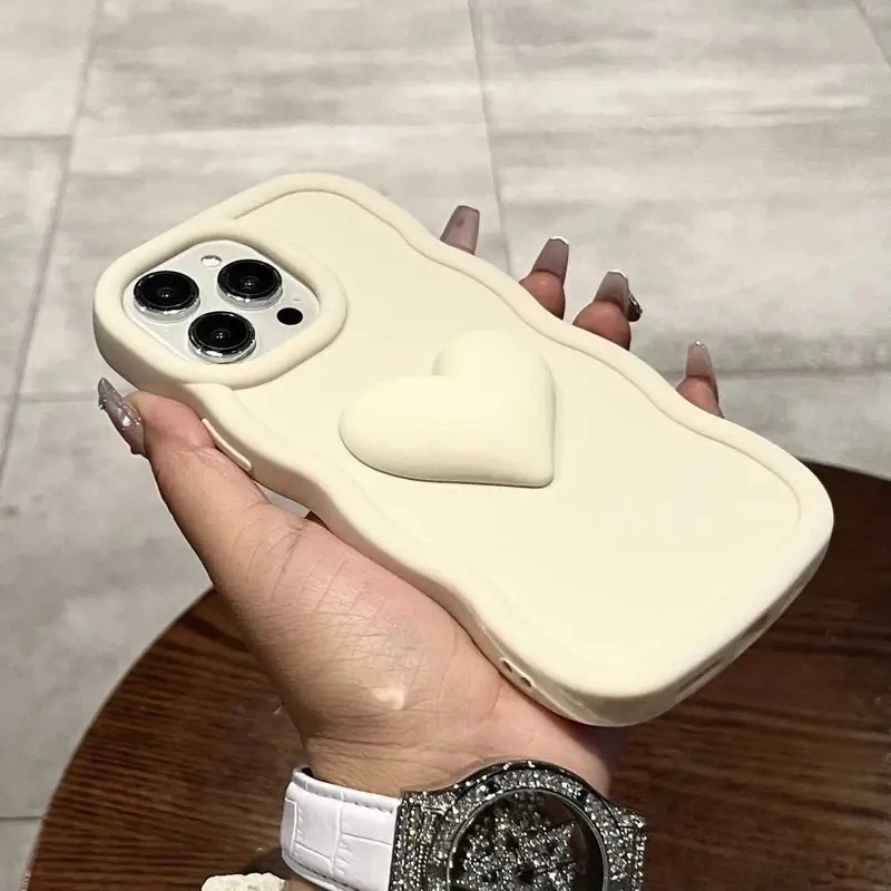 

3D Love Wave Phone Case For Realme C75 C75X C73 C17 C15 C12 C11 C3 C2 C1 Note 60 60X 50 P3X P1 Pro Heart Soft Shockproof Cover