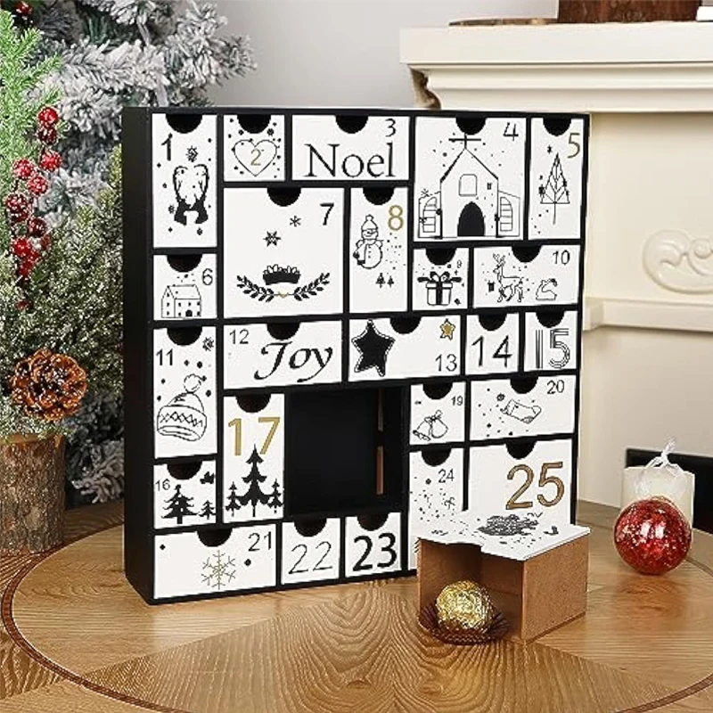 Customization.Customization.Custom Christmas Advent Calendar Box Paper Wood Advent Calendar Gift Box