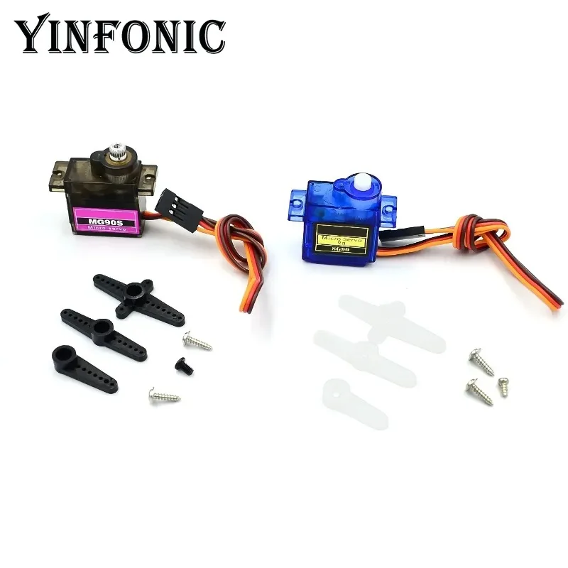 Servo Actuator MG90S SG90 Light Weight Applicable 450 RC Helicopter Toy Car FPV Heads High Torque 180/360-degree Rotation