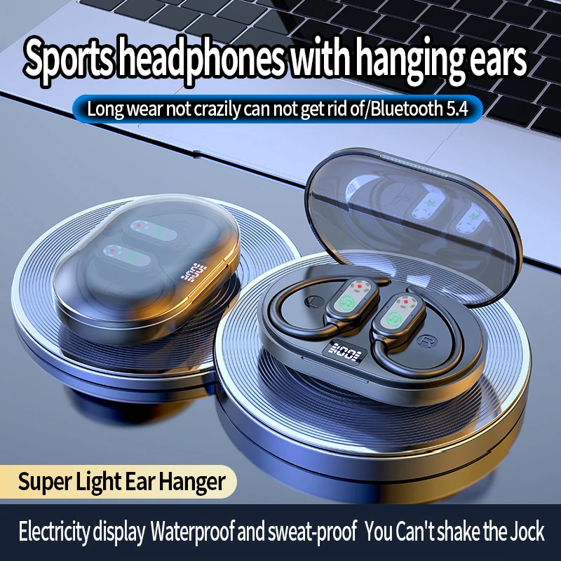 TESDINE T16 Bluetooth earphones with ultra long battery life, waterproof and noise reducing for sports and running, ear mounted