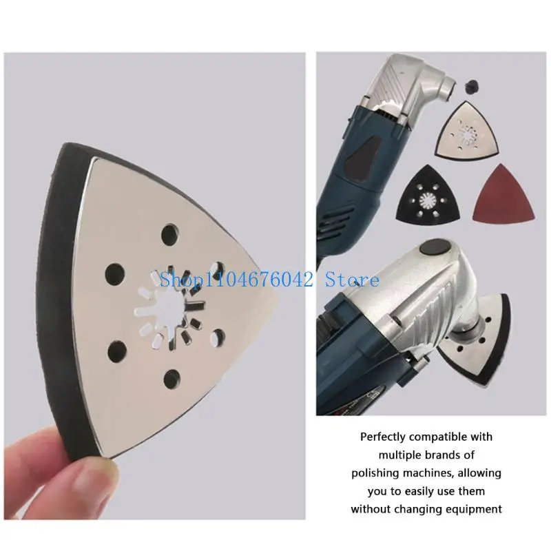 652F Industrial 93mm Triangular Sanding Plate Metal Hook Loop Backing Enhanced Durability