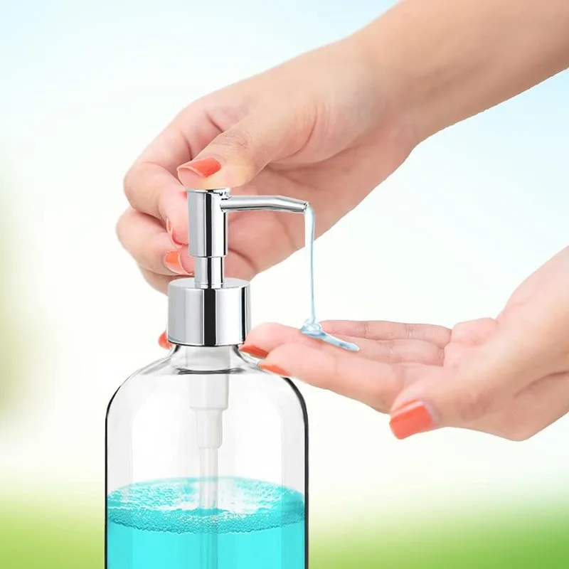 10pcs Clear Dispenser with Rust Proof Pump Soap Dispenser Bathroom, Plastic Hand Soap Dispenser, Dish Soap Dispenser for Kitchen