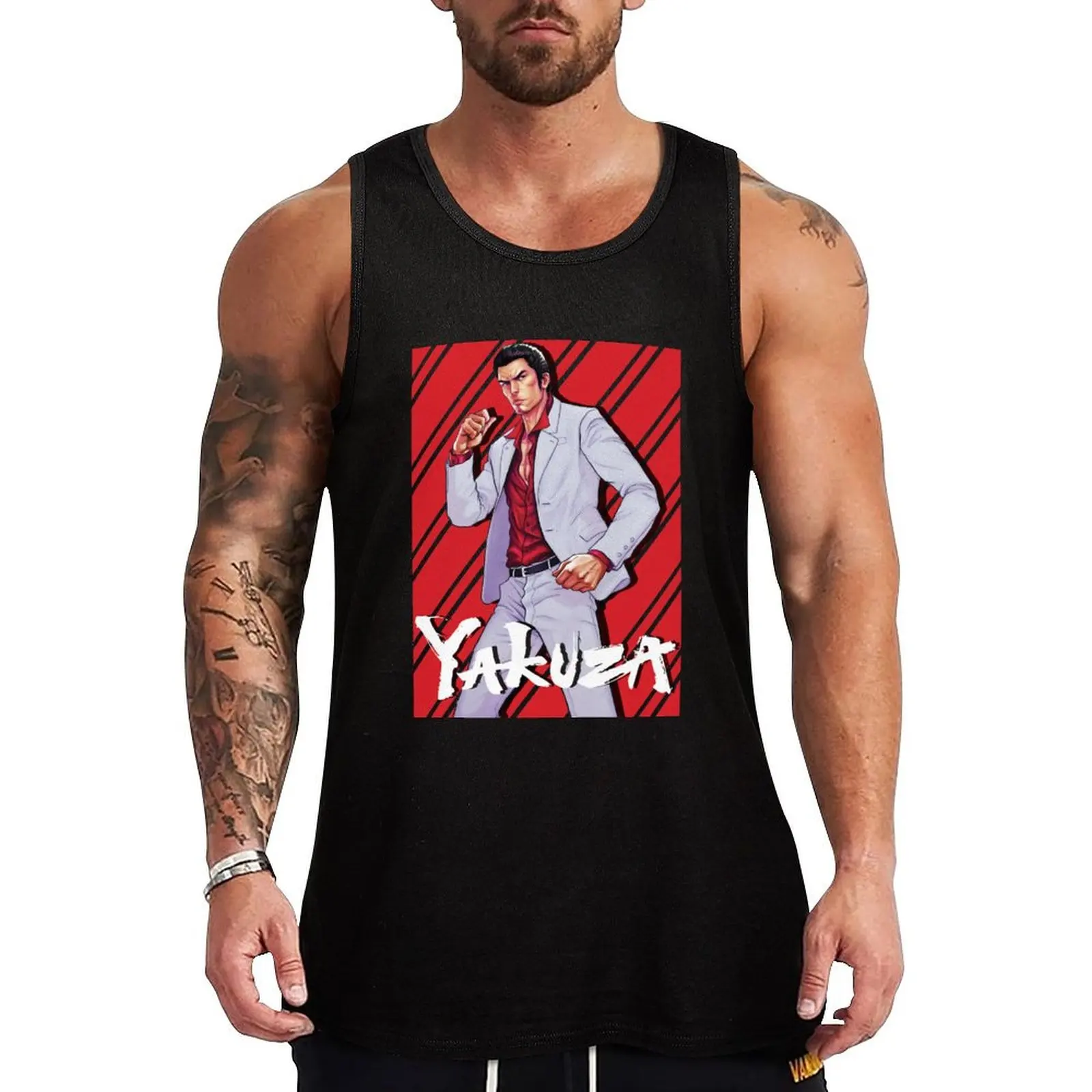 

kiryu kazuma Tank Top Men's clothes luxury style gym Men's t-shirts cool things Clothing