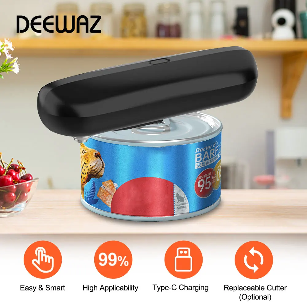 DEEWAZ Electric Opener for Cans Automatic Canned Food Can Opener Kitchen Gadgets