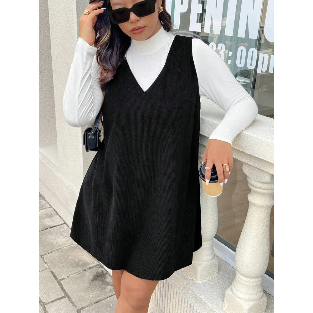 

Женское платье с длинными рукавами в корейском стиле больших размеров 2025: утягивающее платье с длинными рукавами для осенне-зимней шикарной праздничной одежды