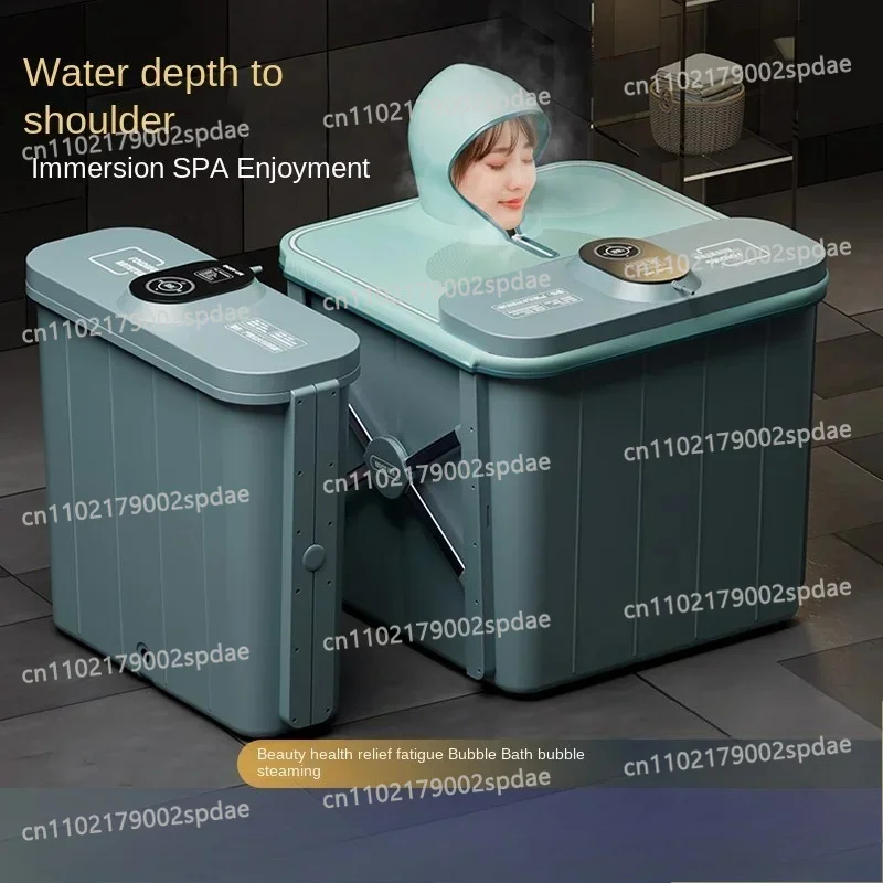 Household bath bucket adult folding winter can be heated bath bucket