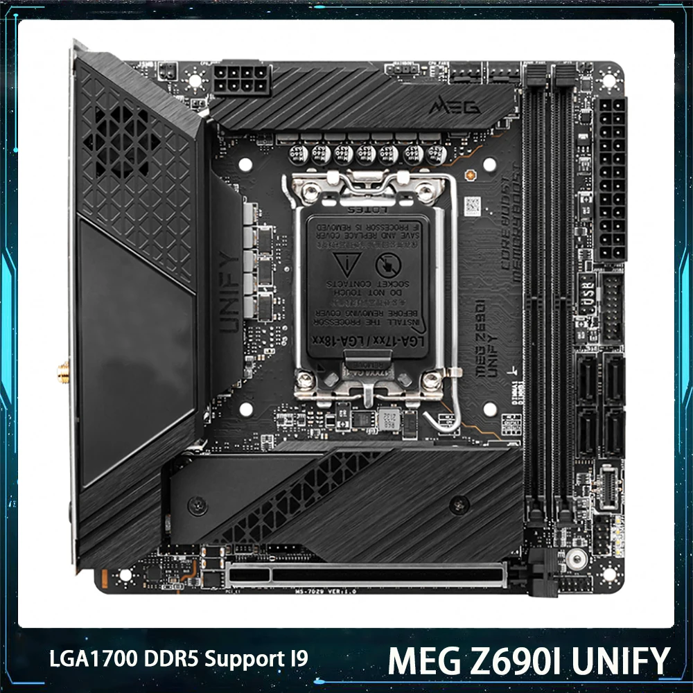 Meg z690i unificar placa-mãe lga1700 ddr5 64gb suporte i9 usb3.2 sata3 * 4 m. 2*3 mini-itx funciona perfeitamente rápido navio