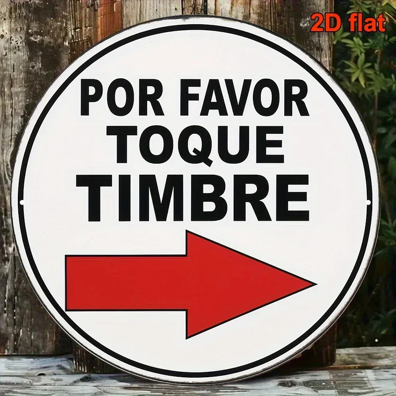 2D Flat, Two-dimensional Iron Spanish Sign, with the Slogan 