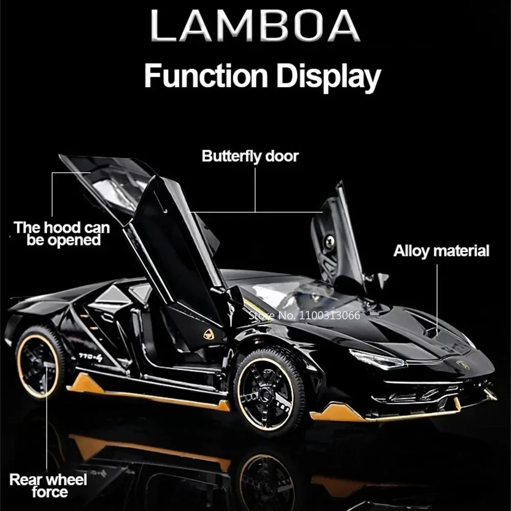 1:32 Alloy Lambo LP770-4 Super Sports Car Model Toy Racing Lifting Tail Rubber Tire Doors Opend Diecasts & Toy Vehicles for Boys