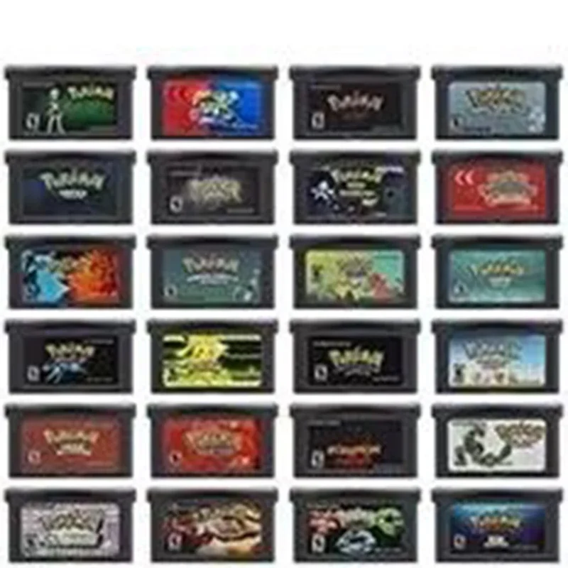 Kartu konsol Video Game 32 Bit, Cartridge Game GBA seri Pokemon semanggi merah bab Moemon FireRed zamrud Pinball untuk GBA/SP/DS