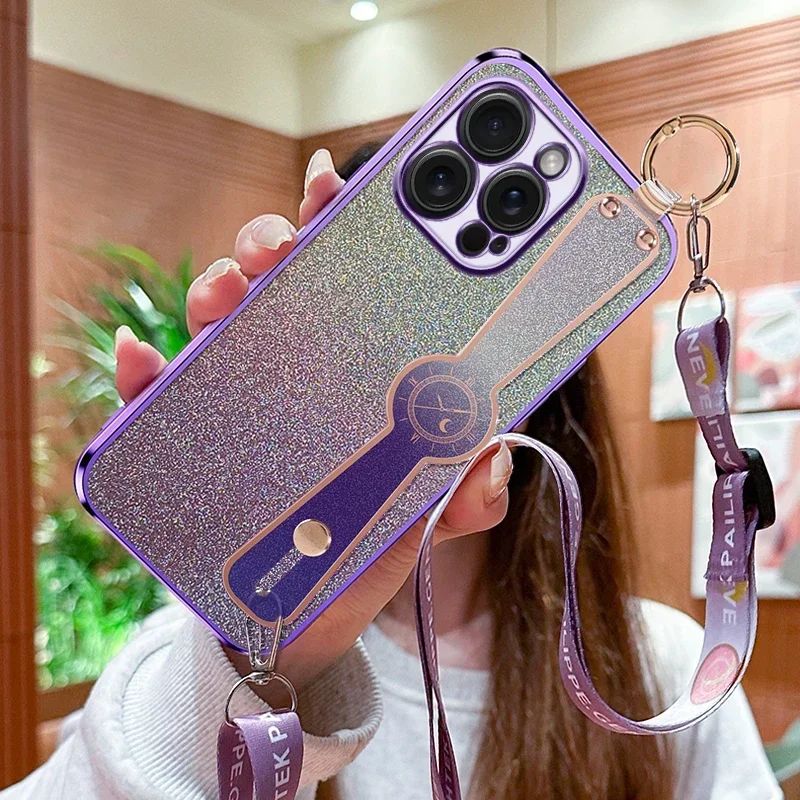 

Чехол для телефона с ремешком на запястье и веревкой для Samsung Galaxy A05 A15 A25 A35 A55 A05s A04s A04e A14 A24 A34 A54 A73 A53 A33 5g Cover