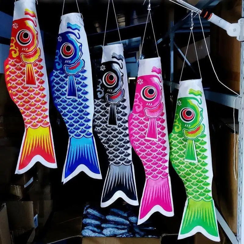 【B】Colorful Japanese Style Windsock Carp Wind Sock Flag Mini Koinobori Gift Fish Wind Streamer Home