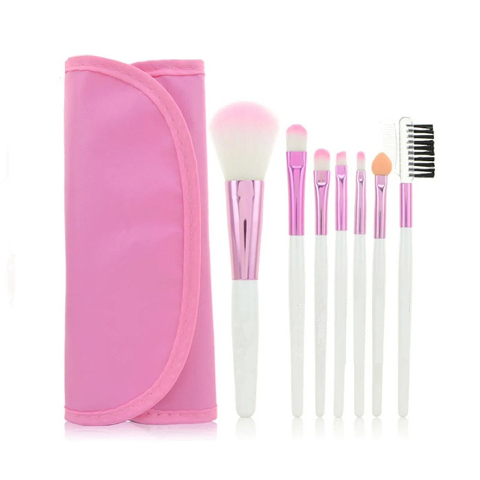 7Pcs Portable Makeup Brush Set Easy to Clean 5 Colors Makeup Brushes for Makeup Grooming Tools TUE88