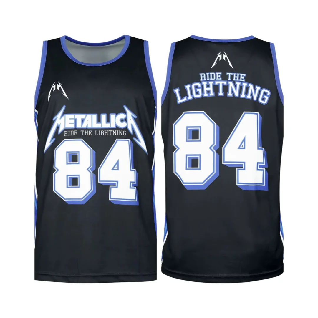 Mens Heavy Metal Rock Band Basketball Jersey Metallica World Tour 2026 Sleeveless Shirt Tank Top Summer Quick Dry Sport Vest