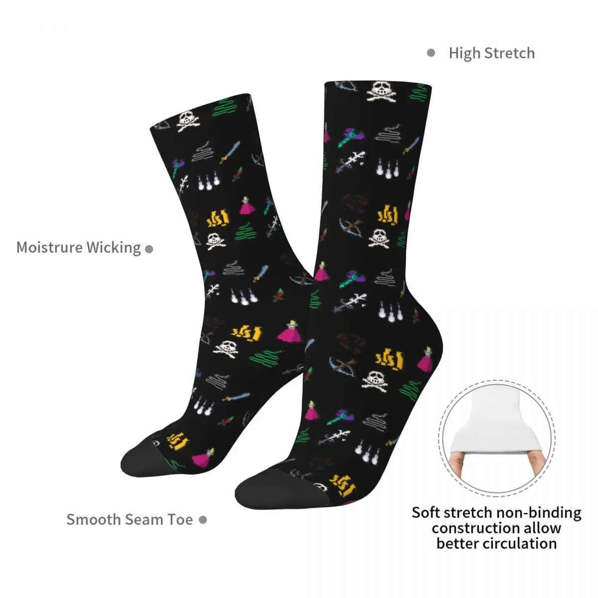 Old School Runescape Player Killing Bundle Socks Harajuku calze di alta qualità calze lunghe per tutte le stagioni per i regali della donna dell'uomo