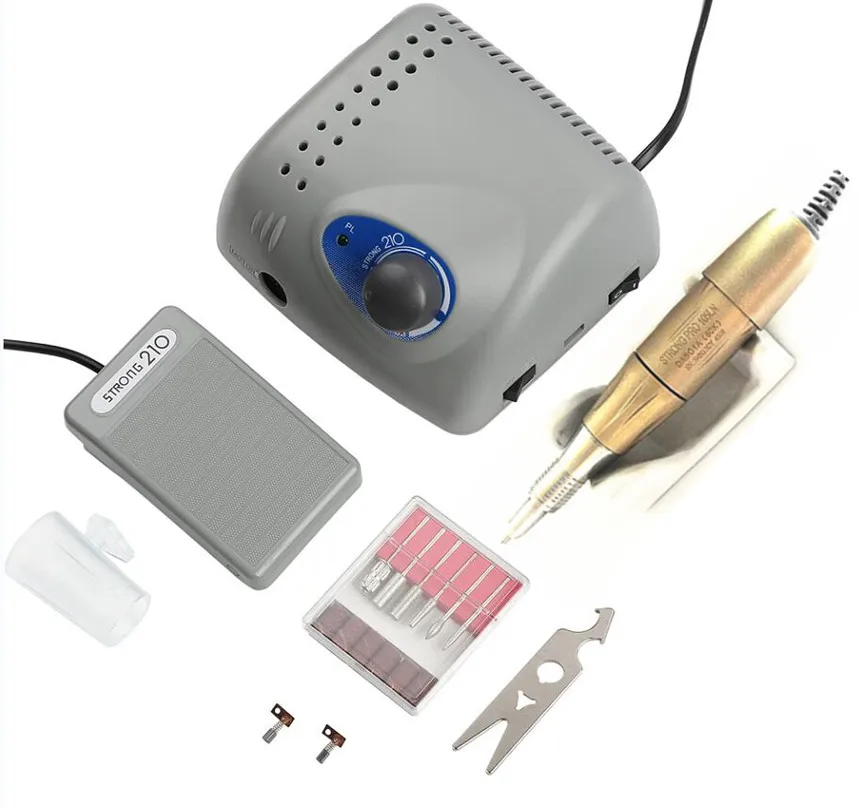 NEW Authent Strong 210 PRO 105LN DASO1A 65W 50000RPM Electric Nail Drill Machine Model Manicure Pedicure Nail File Bit