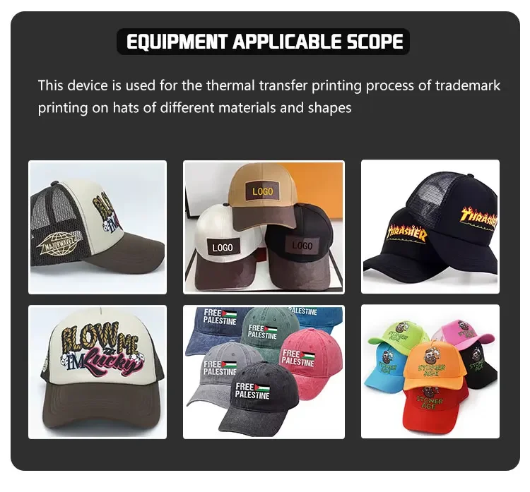 For Semi-automatic Pneumatic Duplex Thermal Transfer Cap Drilling Press Stamping Machine Electric 220V Flatbed Printer Automatic