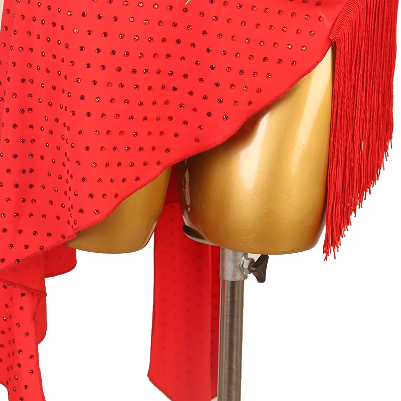 Costume de Tango Cha-Cha Samba pour femmes, robe de danse latine à franges, sans manches, ourlet irrégulier, justaucorps de danse de valse