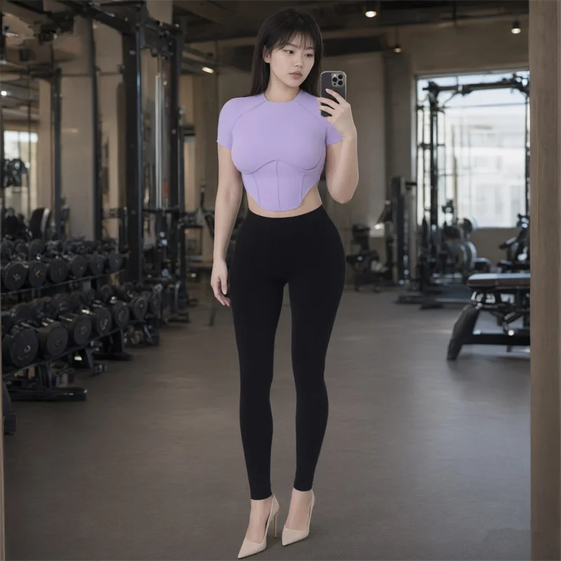 Women's No Padded Yoga Sport T Shirts Woman Tight Fitness Clothes Short Sleeve Yoga Shirts Running Sport Tops Clothing