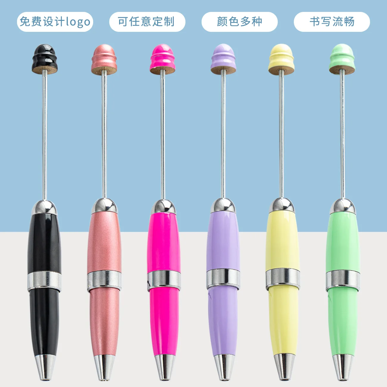 1Pcs DIY Mini Bead Ballpoint Pen Portable Pocket Pen Hotel Conference Gift Advertising Pens School Office Supplies Stationery