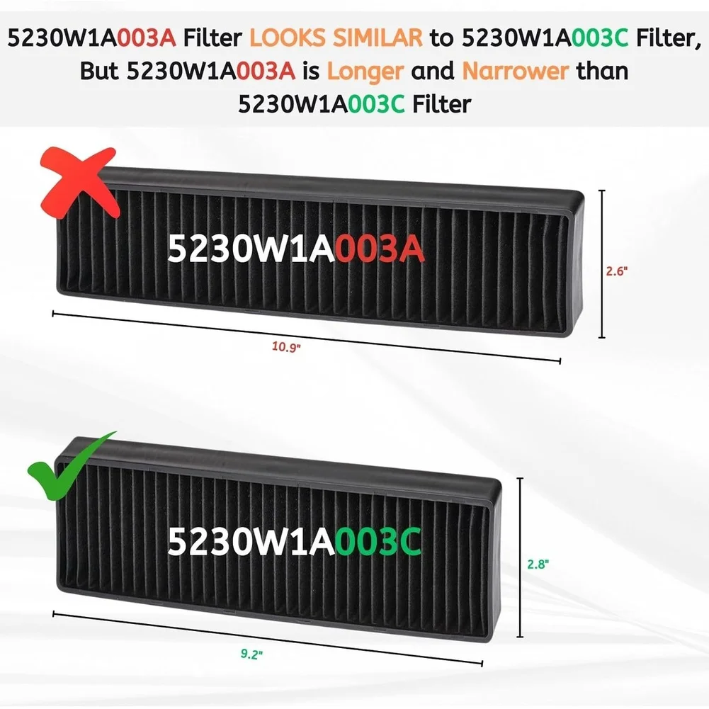 Activated Carbon Filter 5230W1A003C Black Replacement For LG Microwave LMV1650ST LMV2031SB Removal Grease Trap Air Purifier