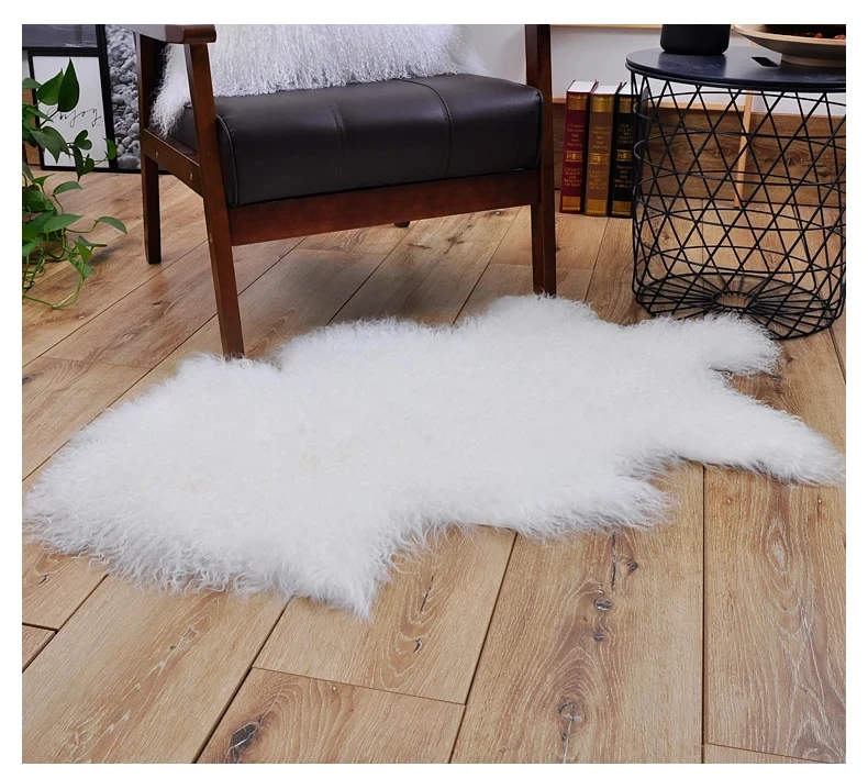

Natural Sheepskin Rug Bedroom Sheepskin Fur Pelt Floor Rug Cushion Winter Warm Rug Long Wool Sofa Cover