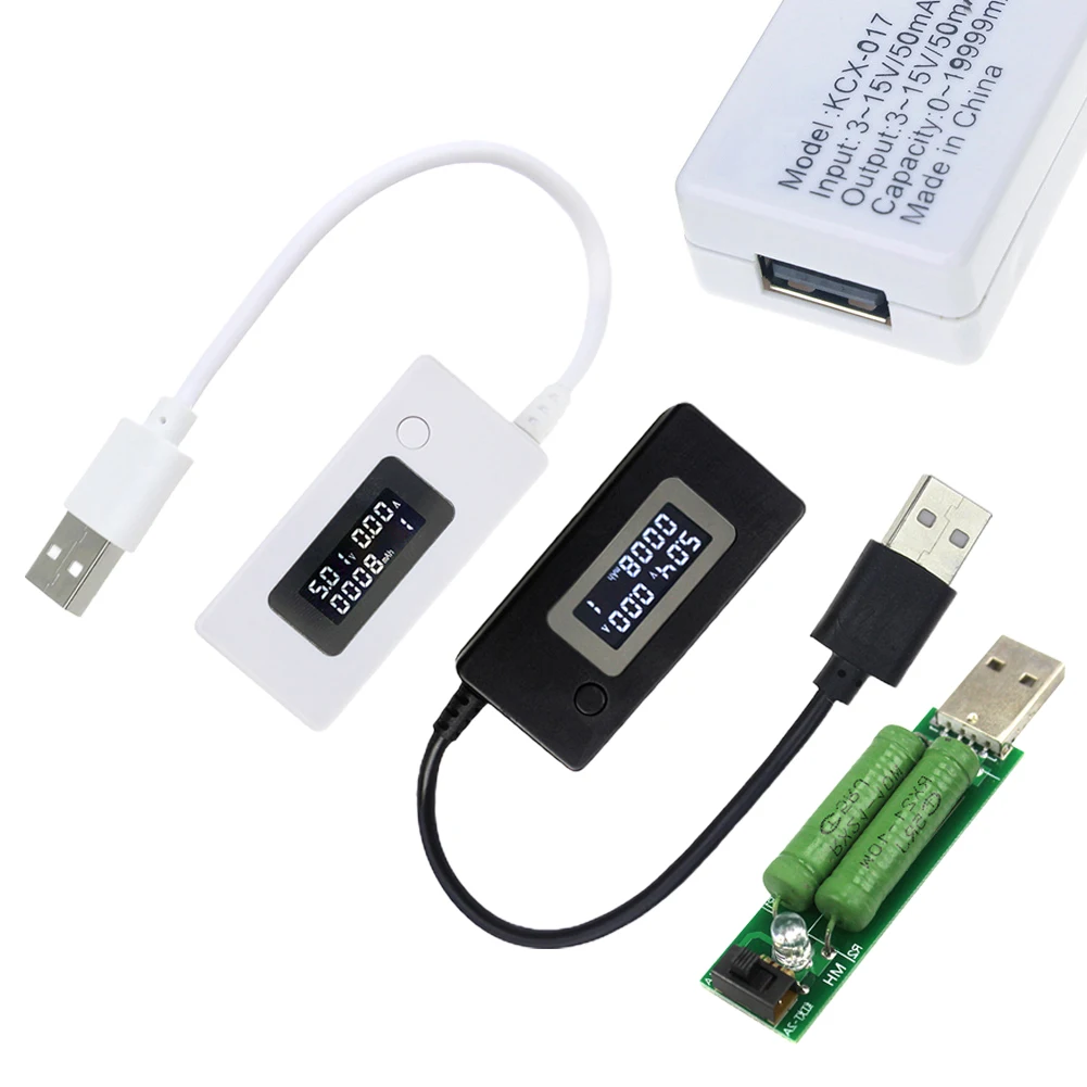 Тестер нагрузки Мониторинг USB-тестер Измеритель тока и напряжения Детектор Простой в использовании ЖК-дисплей Мобильная мощность