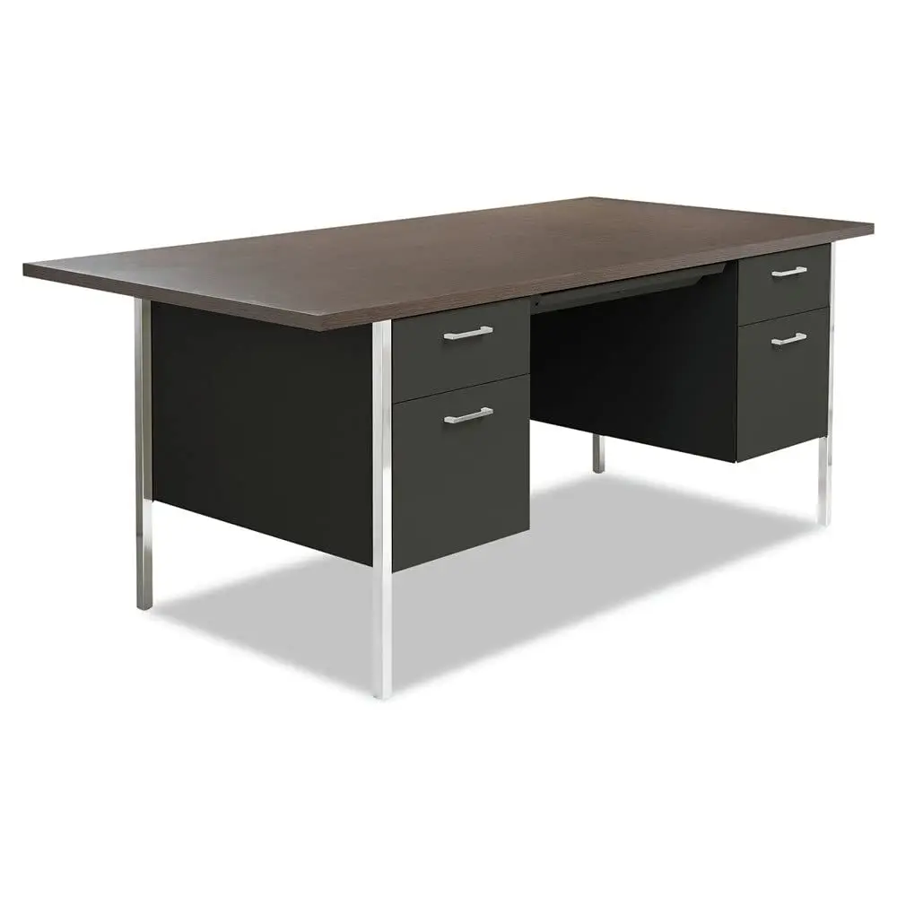 

Double Pedestal Steel Desk, 72 X 36 X 29.5, Mocha Black