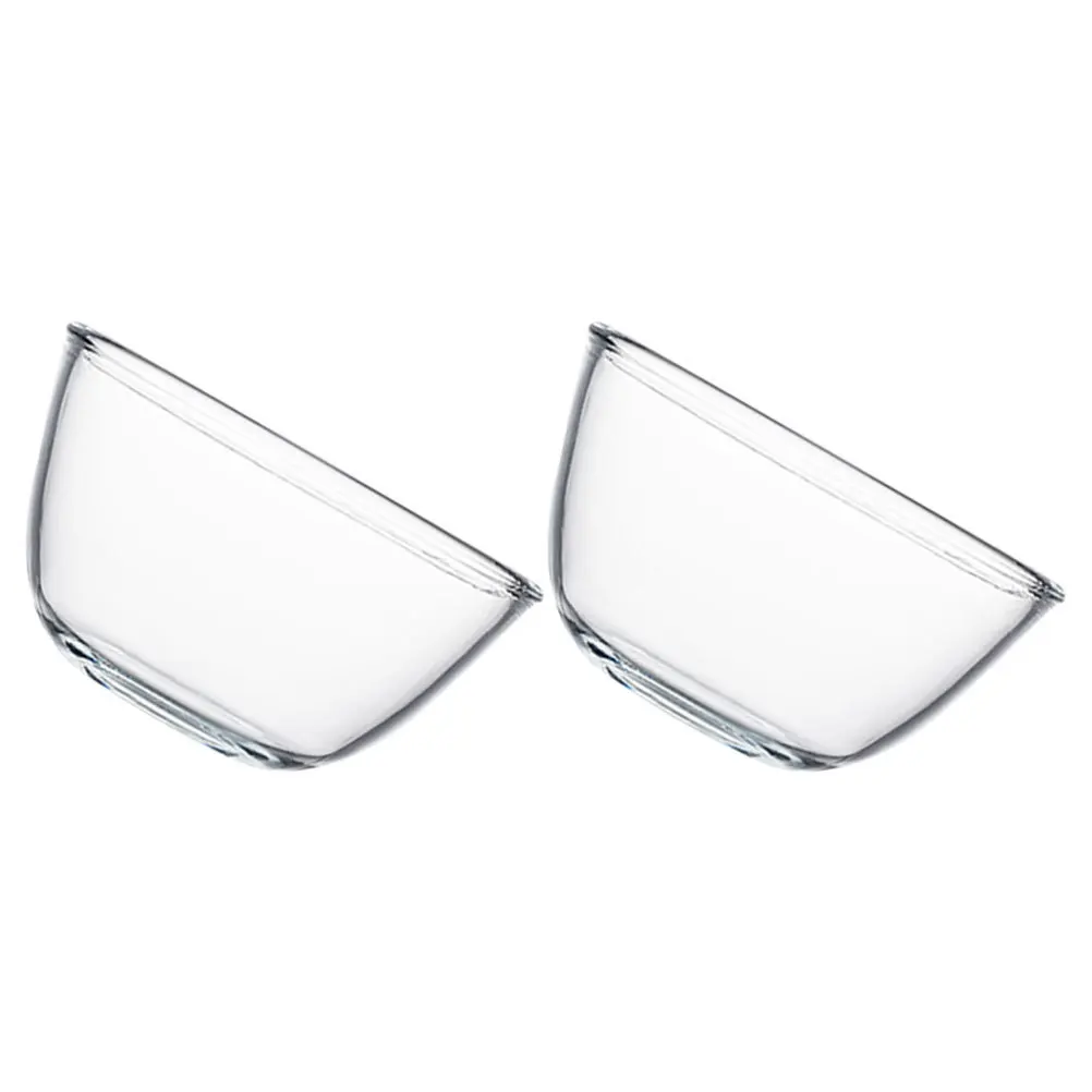 

2Pcs Glass Bowl Multipurpose Large Mixing Serving Salad Dessert Soup Home Restaurant Tableware Glass Bowl Clear Glassware