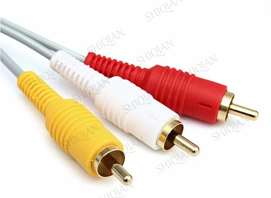 100 pièces 1.8m composant câble Audio vidéo AV Composite 3 câble RCA pour sortie vidéo principale 480p pour console Wii