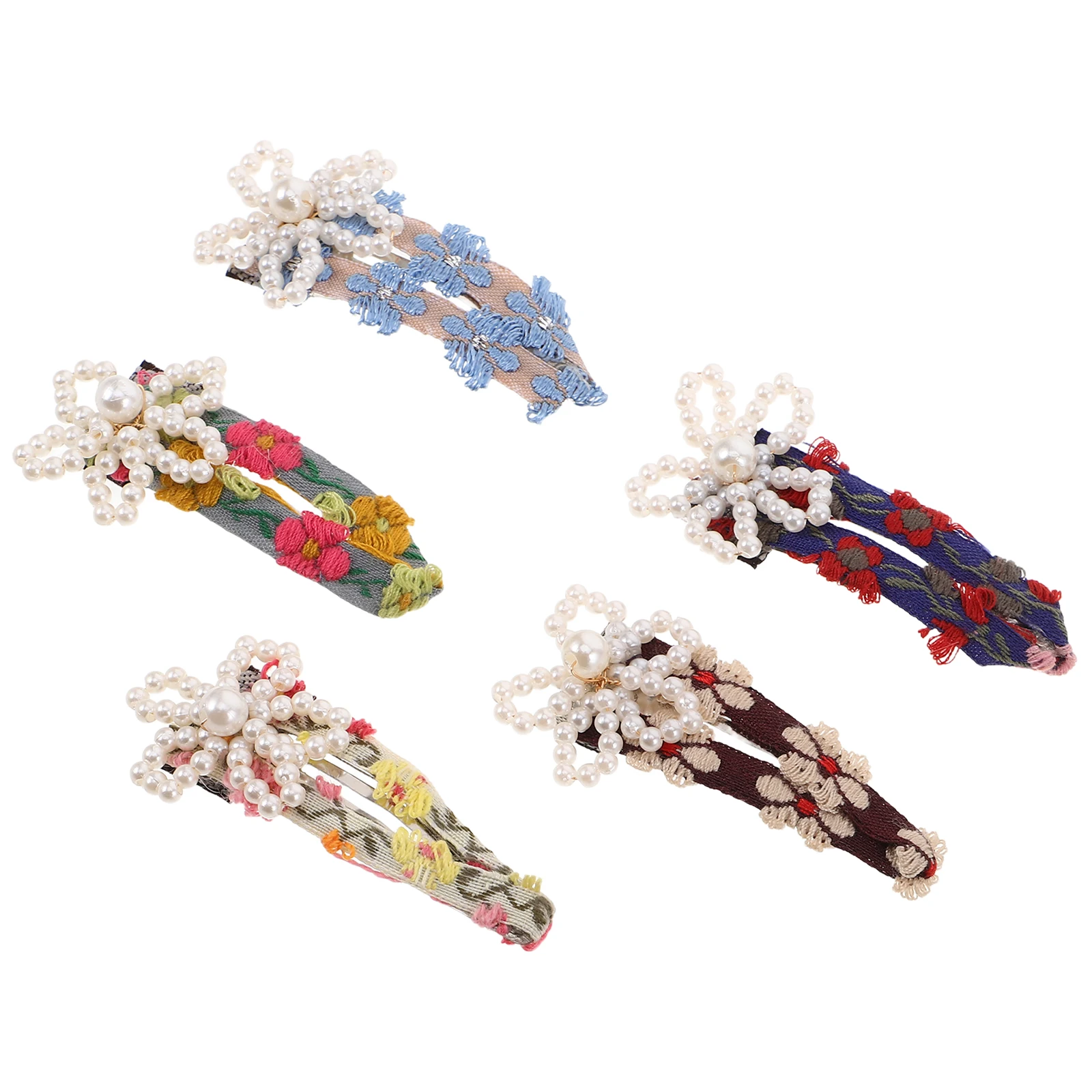 

5 Pcs Floral Hair Accessories Women Small Flower Barrettes Wedding Clips Metal Clamps Wedding Bridal Accessories Bangs Hairpins