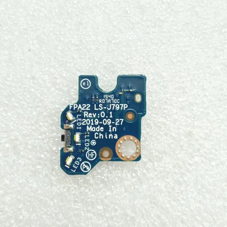 New Power Button LED Board FPA22 LS‑J797P for Dell Laptop On‑Off Switch Indicator Daughterboard