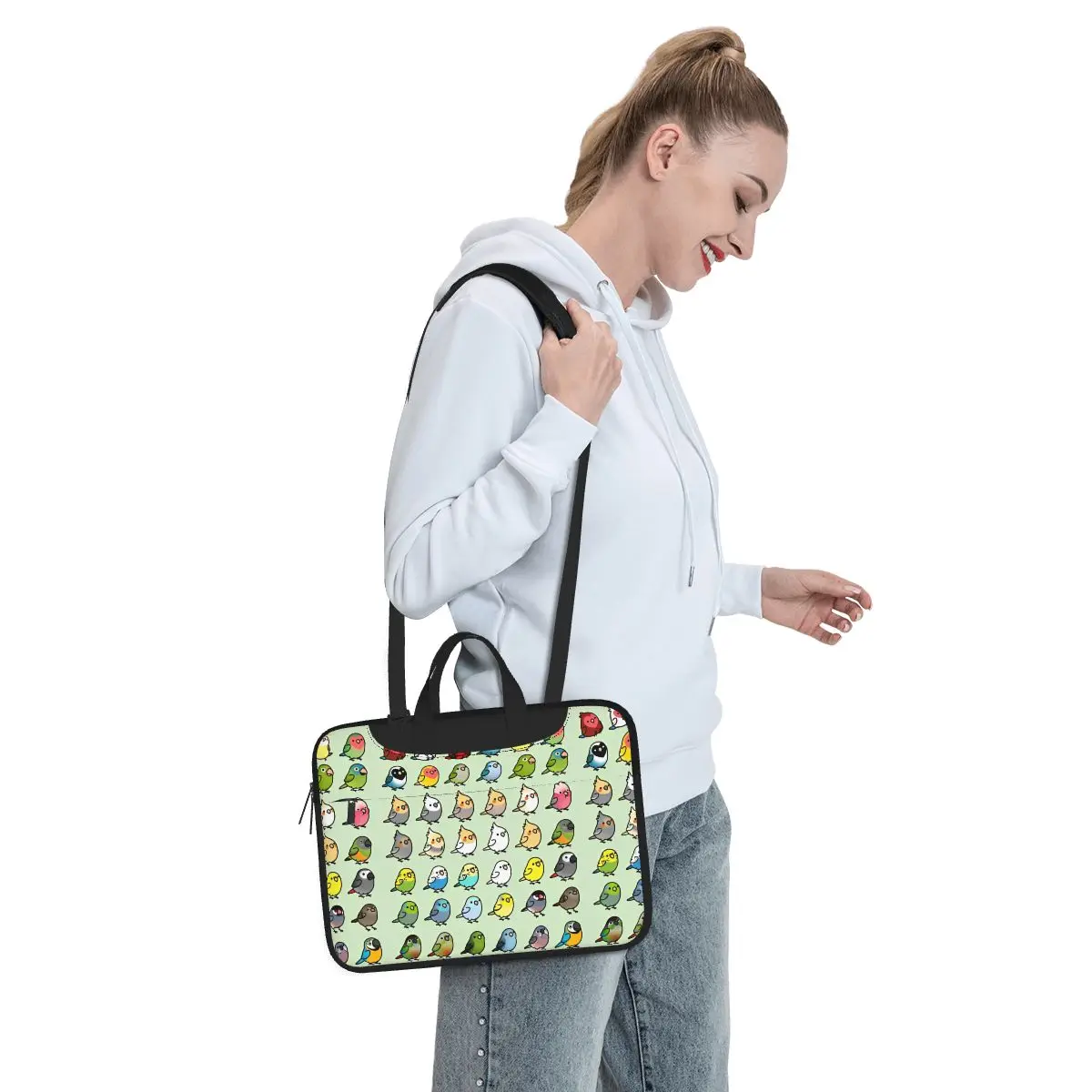 Sac à main de dessin animé de cacatoès d'oiseaux pour ordinateur portable, poudres étanches pour ordinateur portable, Macbook Air, Xiaomi, 13, 14, 15