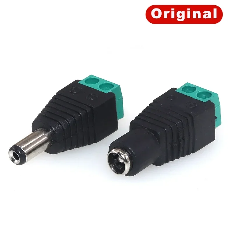 50pcs DC Power Plug Solderless 5.5 * 2.1MM 5.5 * 2.5MM DC Male and Female Monitoring Camera Socket