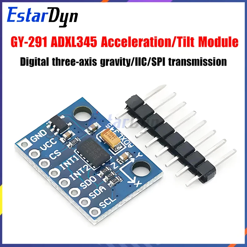 Moduł czujnika przyspieszenia i nachylenia 3-osiowego ADXL345 GY-291 IIC/SPI - Wysoka precyzja do projektów Raspberry Pi, robotyki i dronów