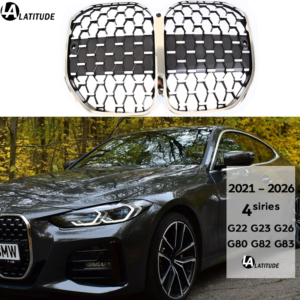 

4 Series Coupe G22 Grille, M-Perfm Style ABS Front Radiator Grill for BMW Convertible G23 Gran Coupe G26 GC M3 G80 M4 G82 G83